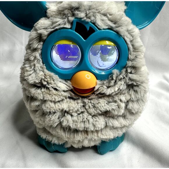 Hasbro 2012 Furby Boom Raincloud Grey Teal Blue Interactive Talking Tested - Picture 2 of 11